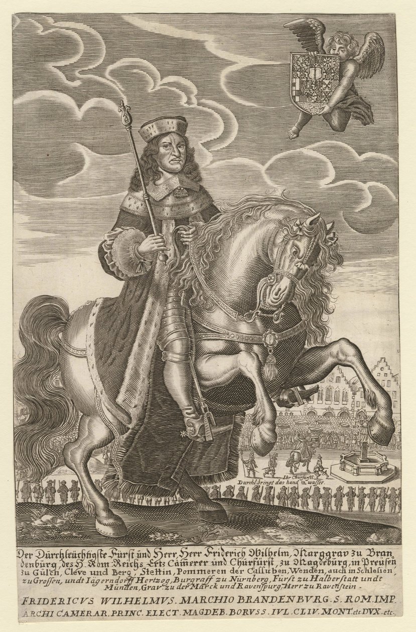 Frederic-Guillaume Ier de Brandebourg - (Frederic Guillaume) Muotokuva Frederick Williamista (1620-1688), Brandenburgin vaaliruhtinas, Preussin herttua - Grimm, Simon (toimii noin 1680) - 1680 - Kuparikaiverrus - 29,4x18,9 Yksityinen kokoelma tekijältä Simon Grimm