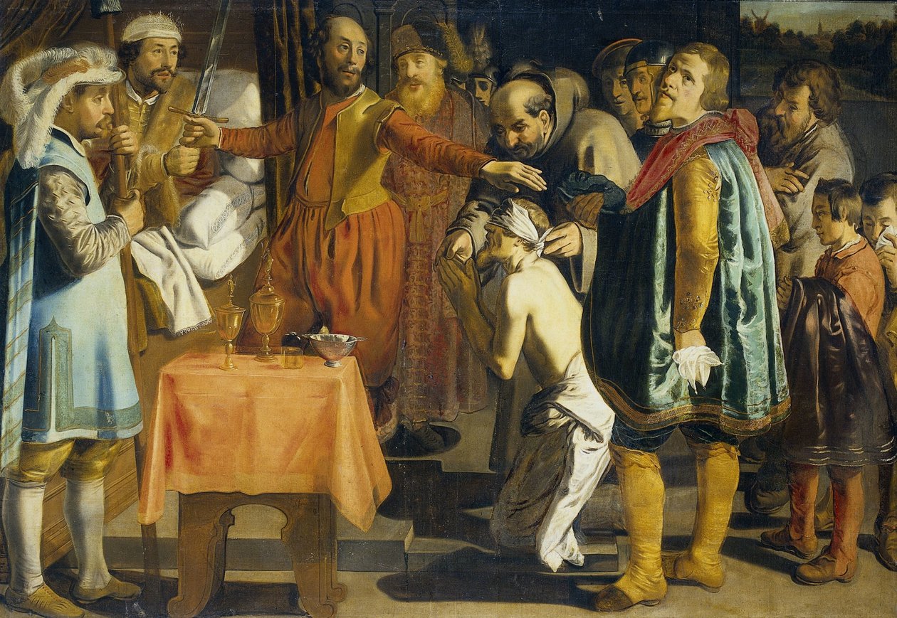 Willem III, Hollannin kreivi, määräsi Zuid Hollandin ulosottomiehen mestauksen, 1336 tekijältä Simon Henrixz (copy after)