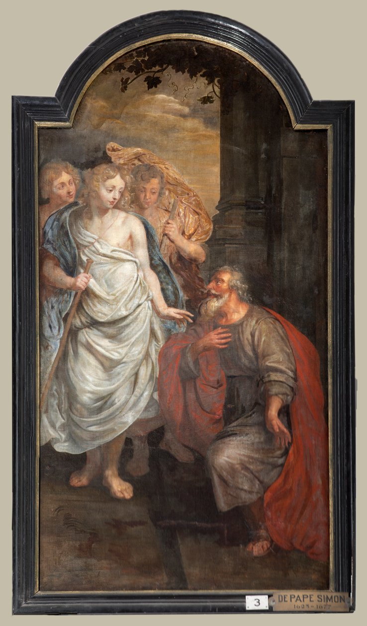 Seurakuntakirkko (Sint-Walburgakerk). Maalaus, triptyykki. Simon De Pape (?). Kristittyjen orjien lunastus turkkilaisille. tekijältä Simon II de Pape