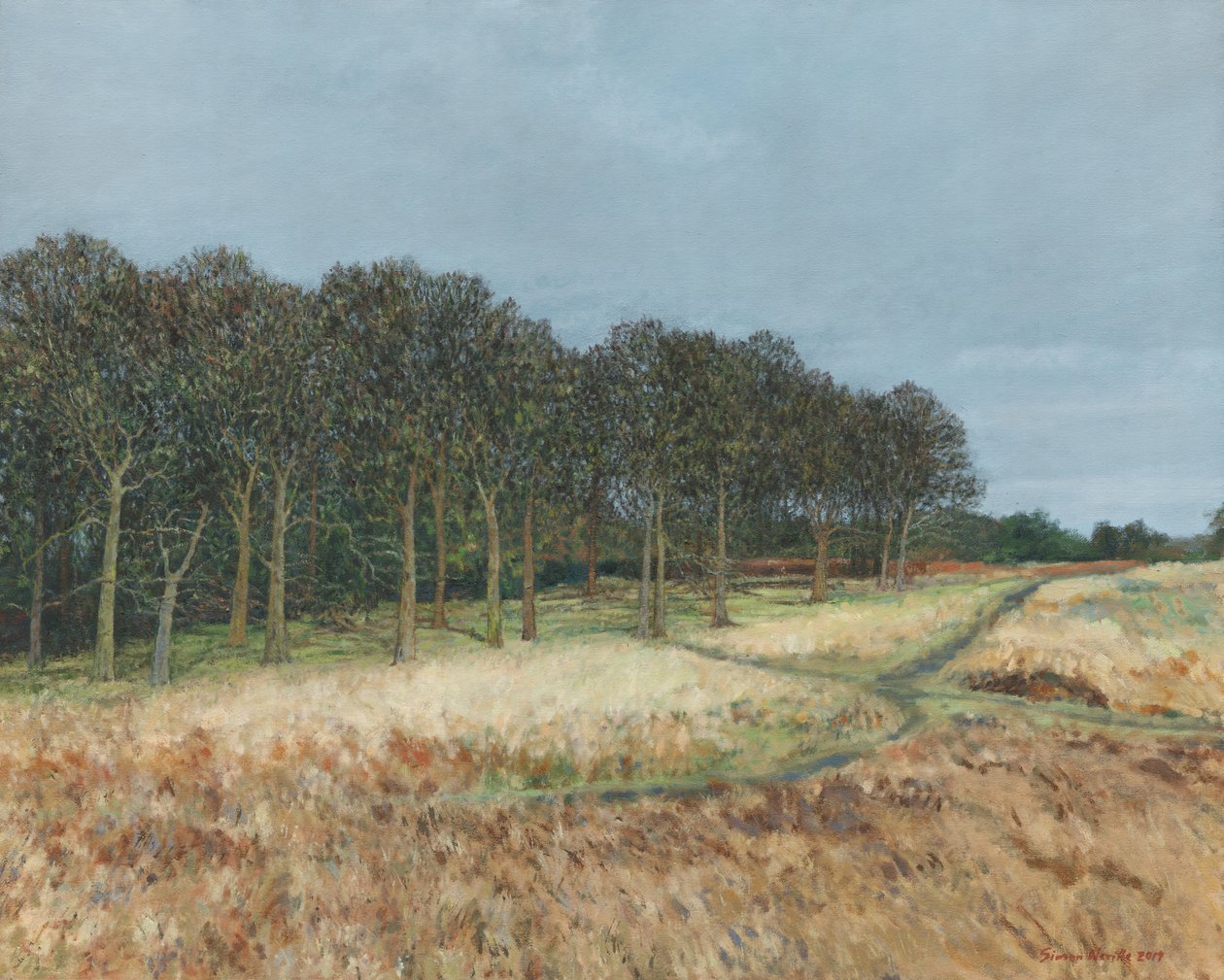 Metsä, Richmond Park, 2019 (öljy kankaalle) tekijältä Simon Neville