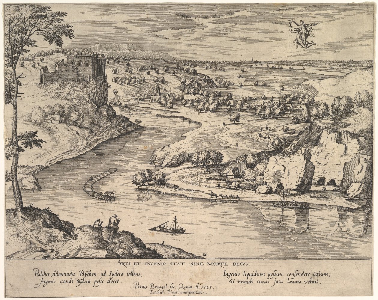 Jokimaisema, jossa Mercury sieppaa psyykettä, n. 1595. tekijältä Simon Novellanus