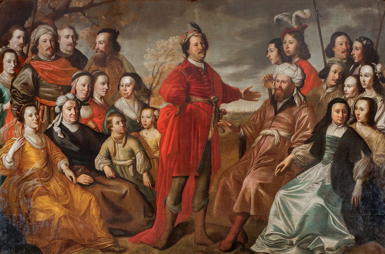 Niin sanottu Gröningin perhekuva, noin 1663 (öljy kankaalle). tekijältä Simon Peter Tilemann