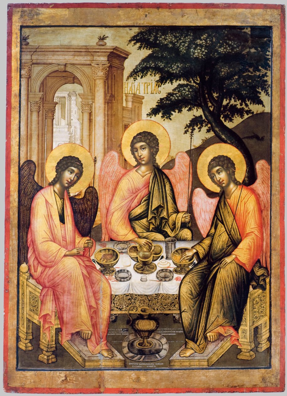 Vanhan testamentin kolminaisuus, 1671 (tempera puulle) tekijältä Simon Ushakov