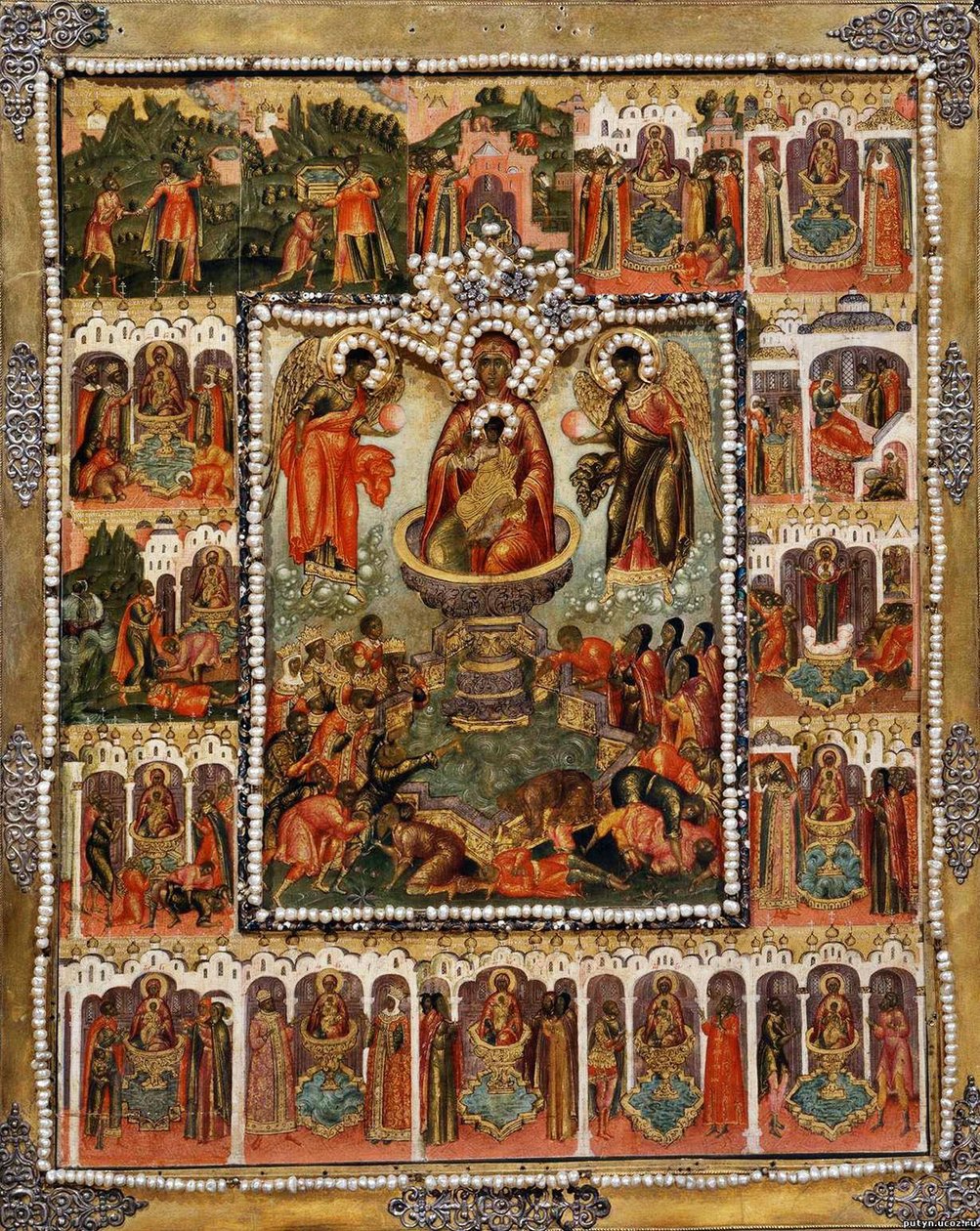 Theotokos Elämää antava kevät, 1670 tekijältä Simon Ushakov