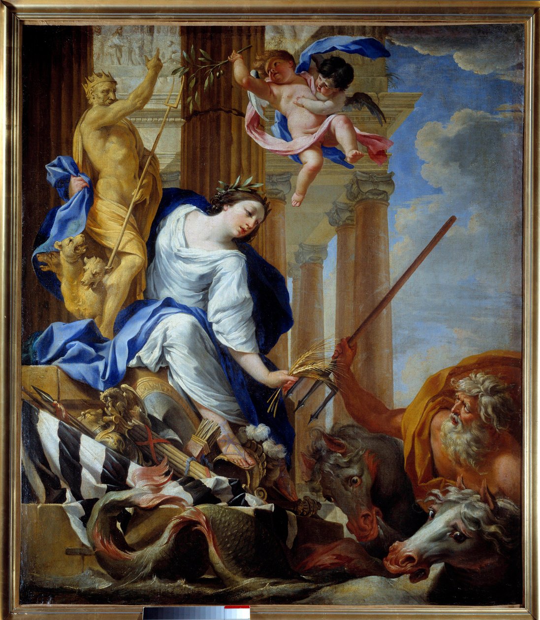 Simon Vouetin (1590-1649) maalauksen allegoria rauhan hyödyistä 1645 Cherbourg, Musee Thomas Henry tekijältä Simon Vouet