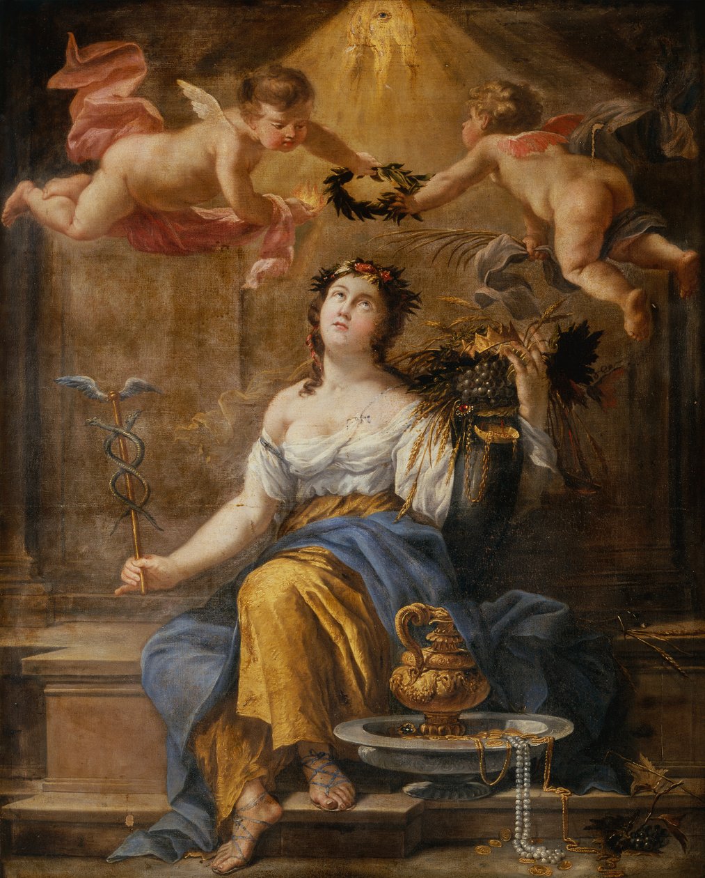 Allegory of Public Felicity (öljy kankaalle) tekijältä Simon Vouet