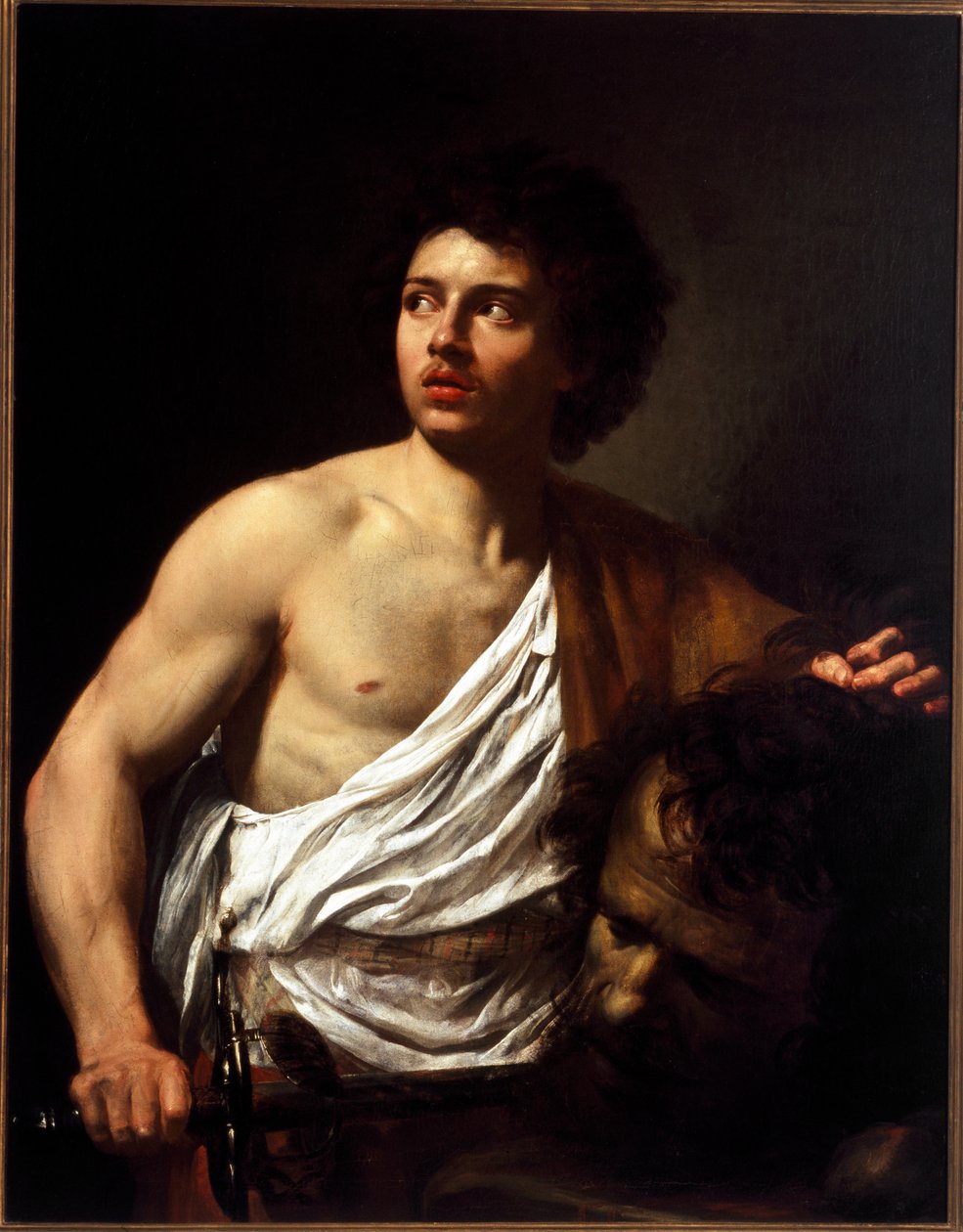 David pitelee Simon Vouetin (1590-1649) Goljat-maalauksen päätä tekijältä Simon Vouet