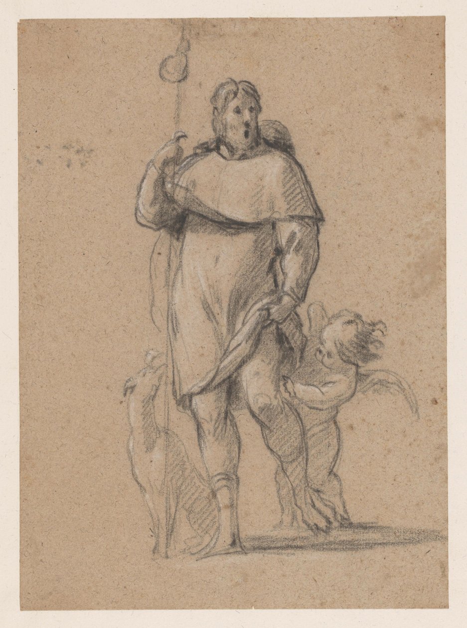 Sant Roc amb acabat de gos i àngel tekijältä Simon Vouet