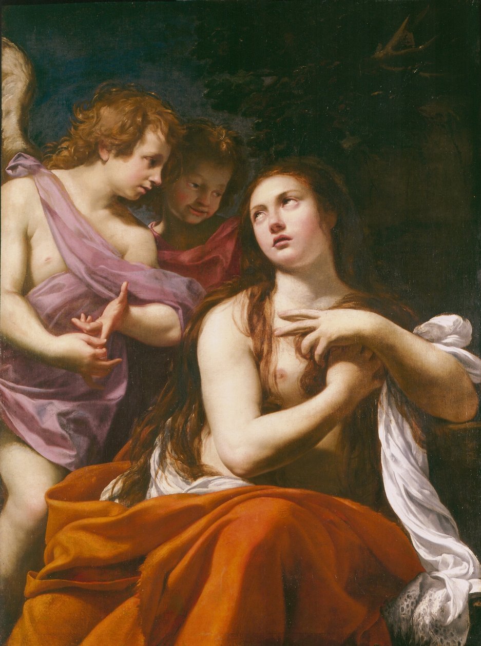 Maria Magdaleena ja kaksi enkeliä, 1621. tekijältä Simon Vouet