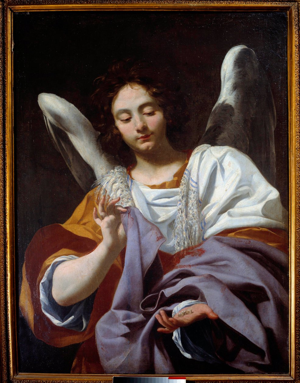 Enkeli tunikalla, Simon Vouetin (1590-1649) 1600-luvun passionmaalauksen instrumentit. Napoli, Capodimonten kansallismuseo tekijältä Simon Vouet