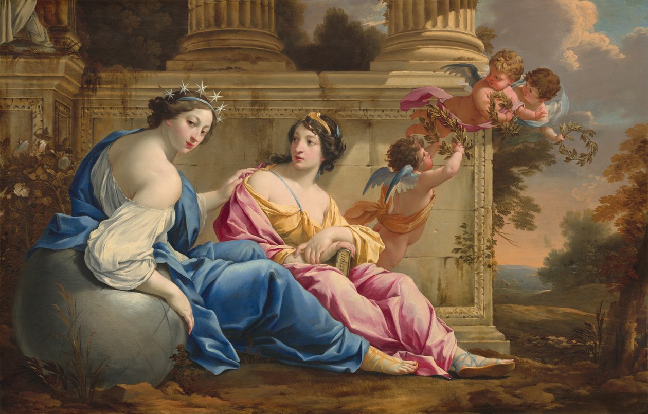 Muusat Urania ja Kalliope tekijältä Simon Vouet