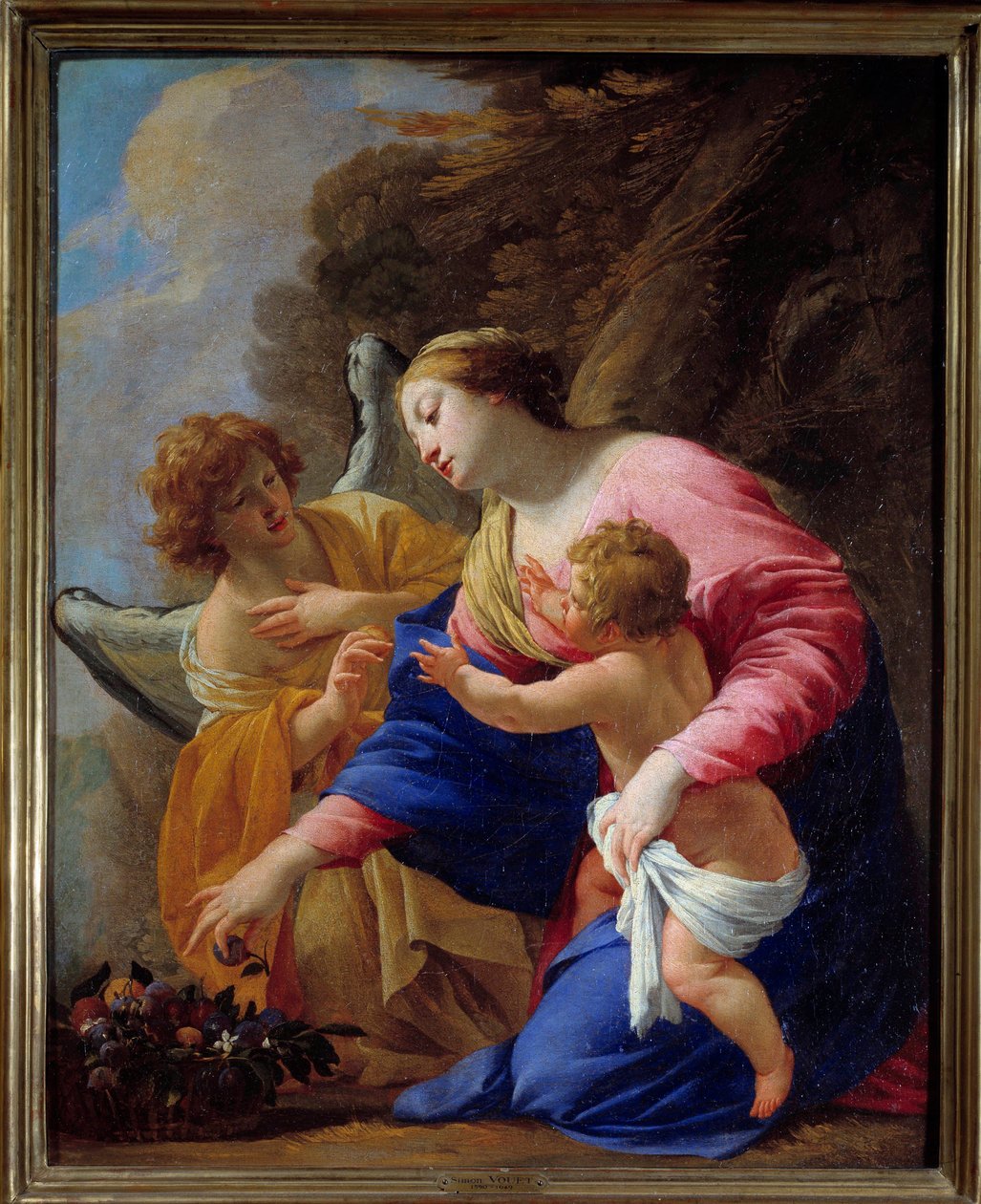Simon Vouetin (1590-1649) maalaus Neitsyt ja enkeli 1641 su. 0,77x0,62 m Caenin taidemuseo tekijältä Simon Vouet