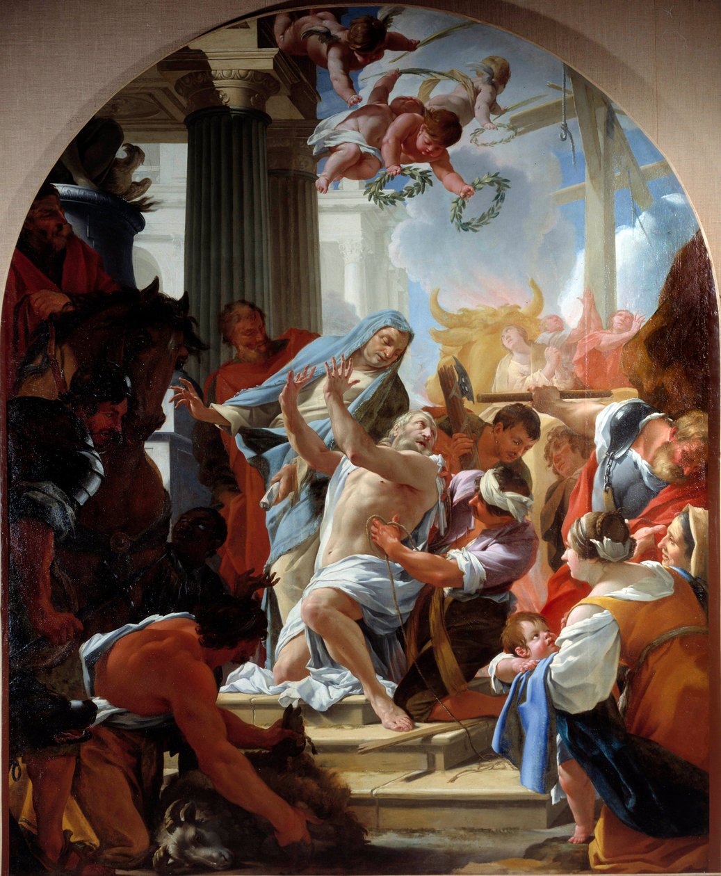 Pyhän Eustachen ja hänen perheensä marttyyrikuolema Simon Vouet