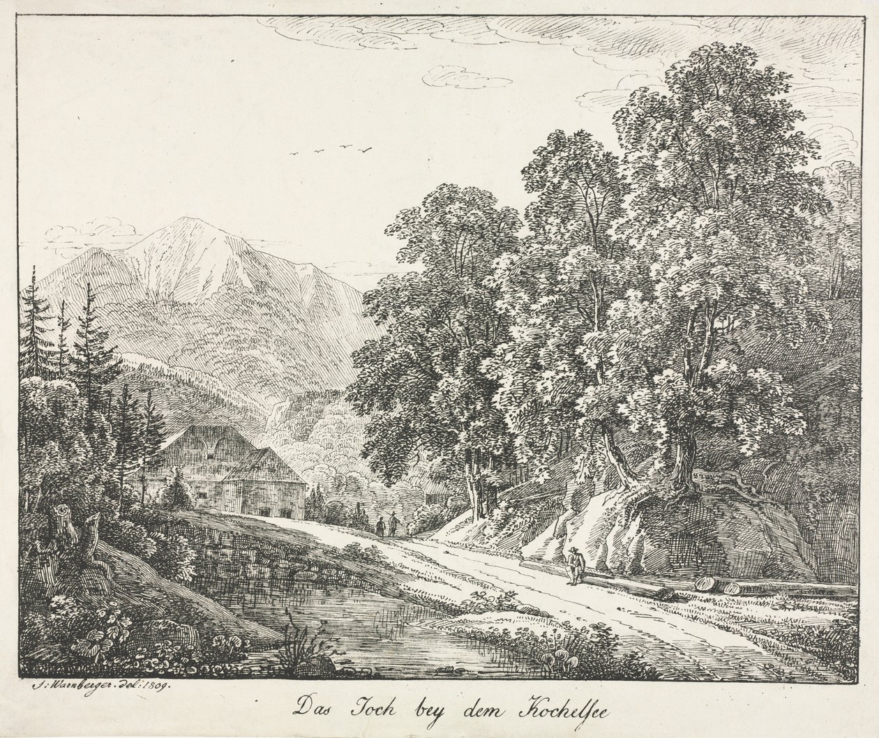 Polku Kochelseen rannalla, 1809. tekijältä Simon Warnberger