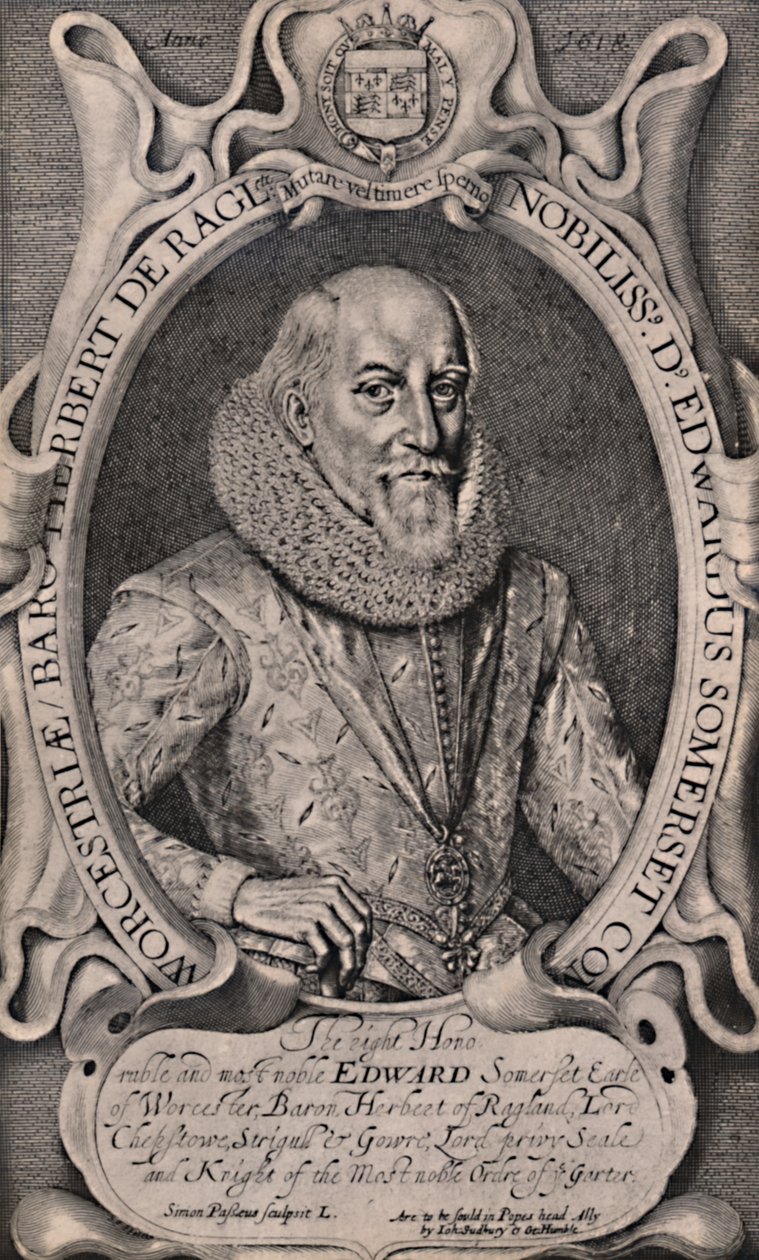 Edward Somerset, Worcesterin 4. jaarli, englantilainen hoviherra, n. 1618 1894 tekijältä Simon de Passe