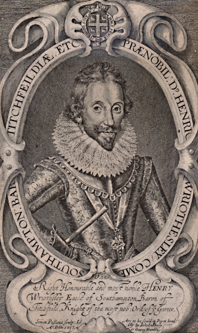 Henry Wriothesley, Southamptonin jaarli, William Shakespearen suojelija, 1617 1894 tekijältä Simon de Passe