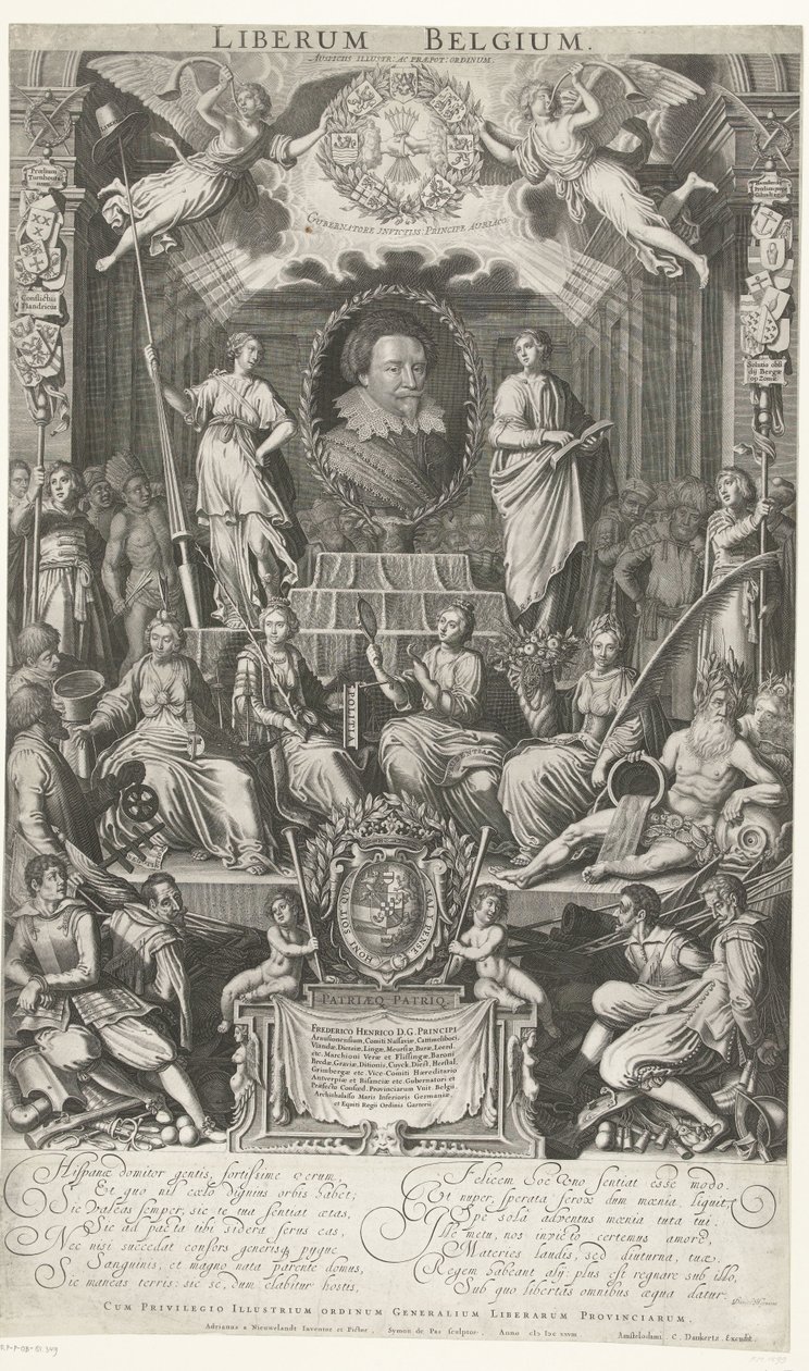 Frederick Henry uskonnon ja vapauden suojelijana, 1628 Liberum Belgium (otsikko esineessä) tekijältä Simon van de Passe