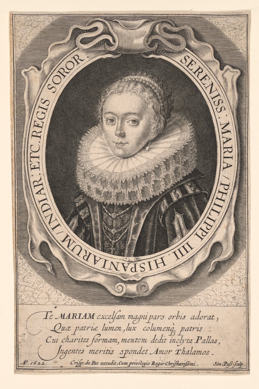 Maria Itävallan Maria, Espanjan prinsessa tekijältä Simon van de Passe