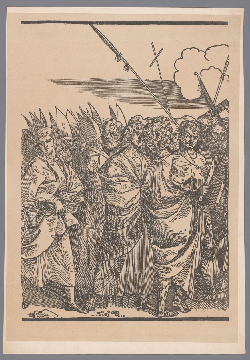 Jäljennös printtisarjan kolmannesta osasta The Triumph of Christ Joos Lambrechtin jälkeen tekijältä Simonau and Toovey