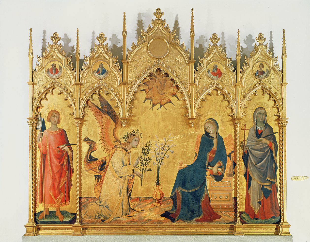 Ilmoitus kahden pyhän ja neljän profeetan kanssa, 1333 (tempera paneelissa) tekijältä Simone Martini