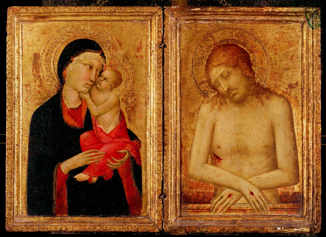 Pieta ja Neitsyt ja lapsi tekijältä Simone Martini