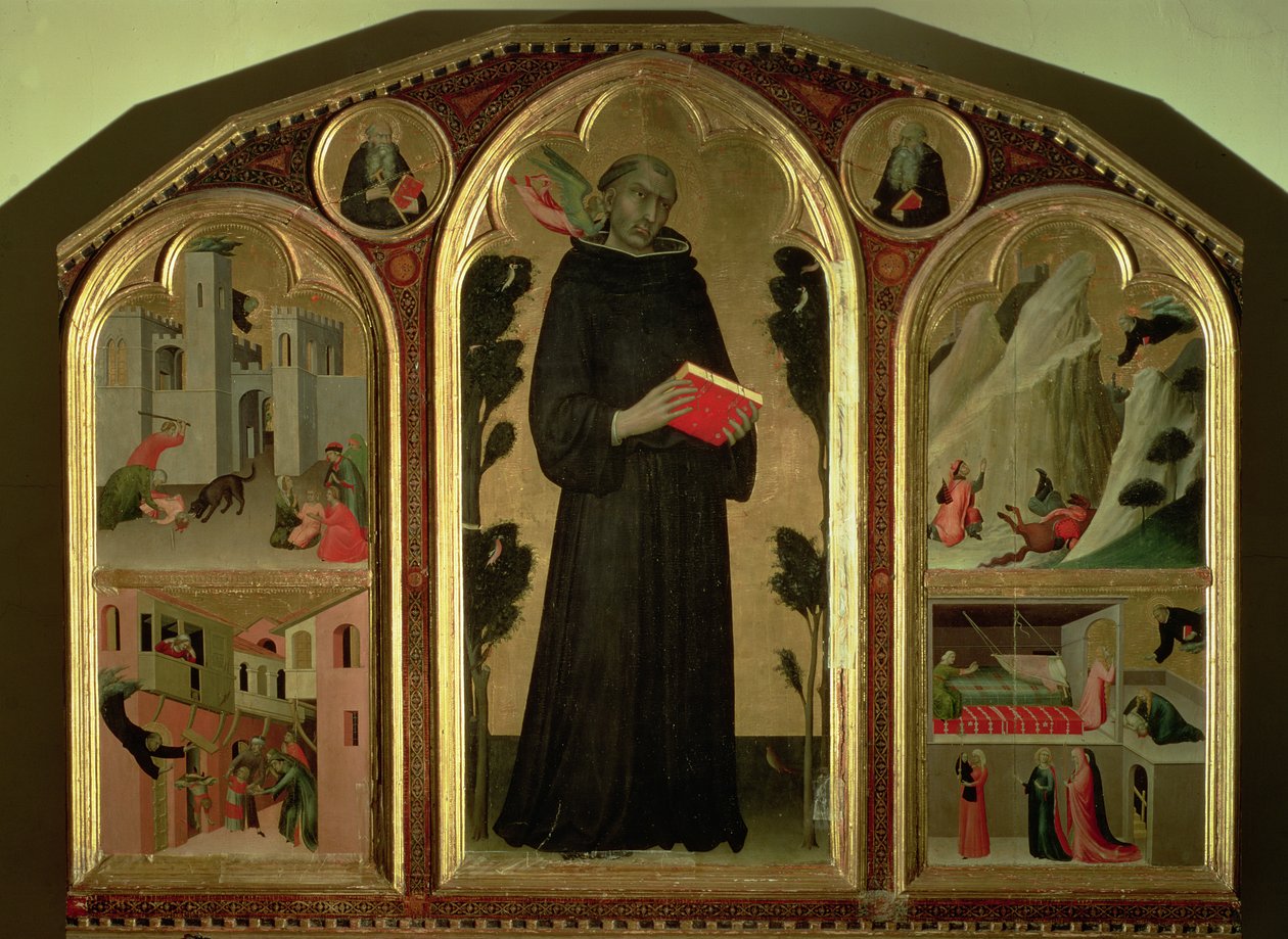 Siunattu Agostino Novello -alttaritaulu ja neljä hänen ihmetään, n. 1328 tekijältä Simone Martini