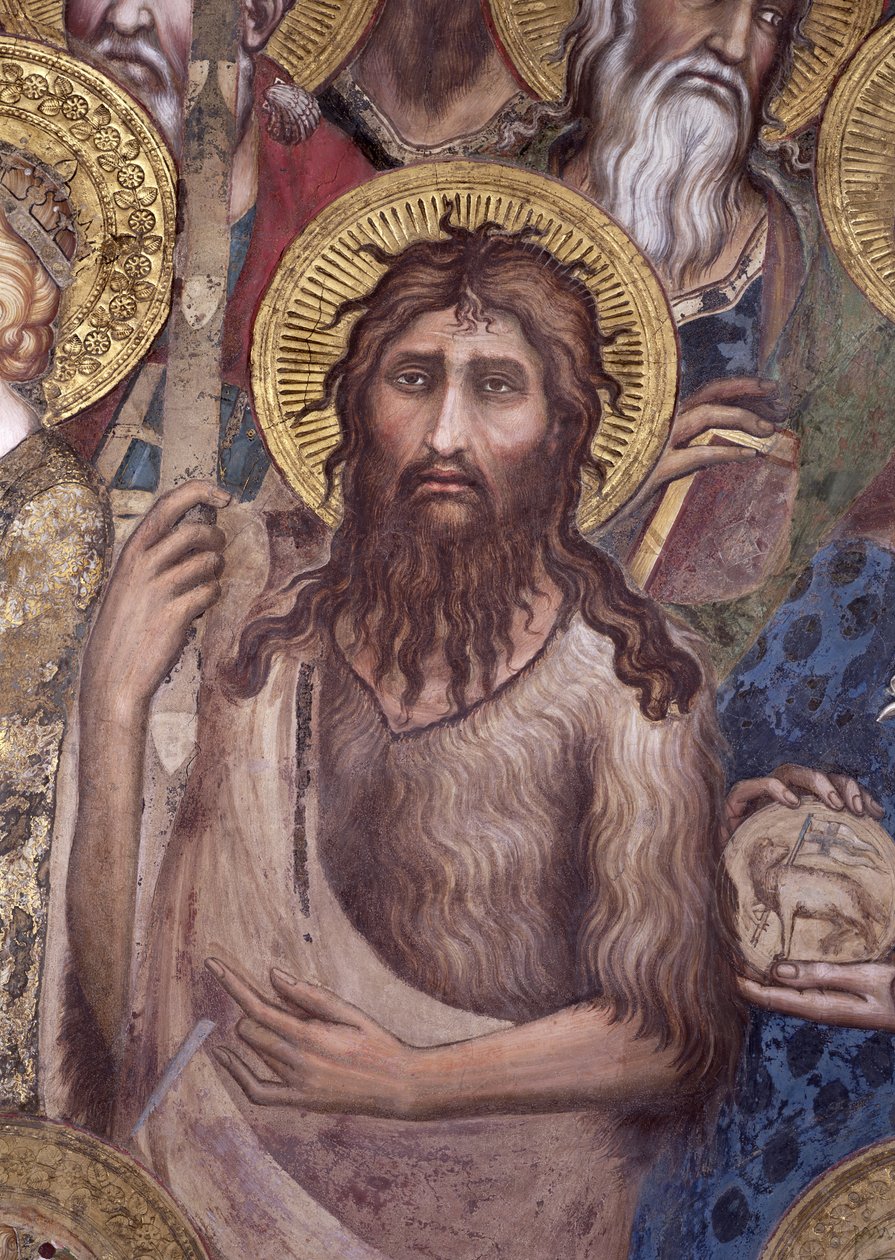 Maesta: Pyhä Johannes Kastaja, 1315 freskon yksityiskohta vuodelta 51591 tekijältä Simone Martini
