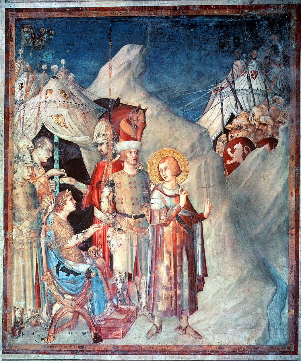 St. Martin luopumassa elämästään sotilaana, St. Martinin elämästä, 1326 tekijältä Simone Martini