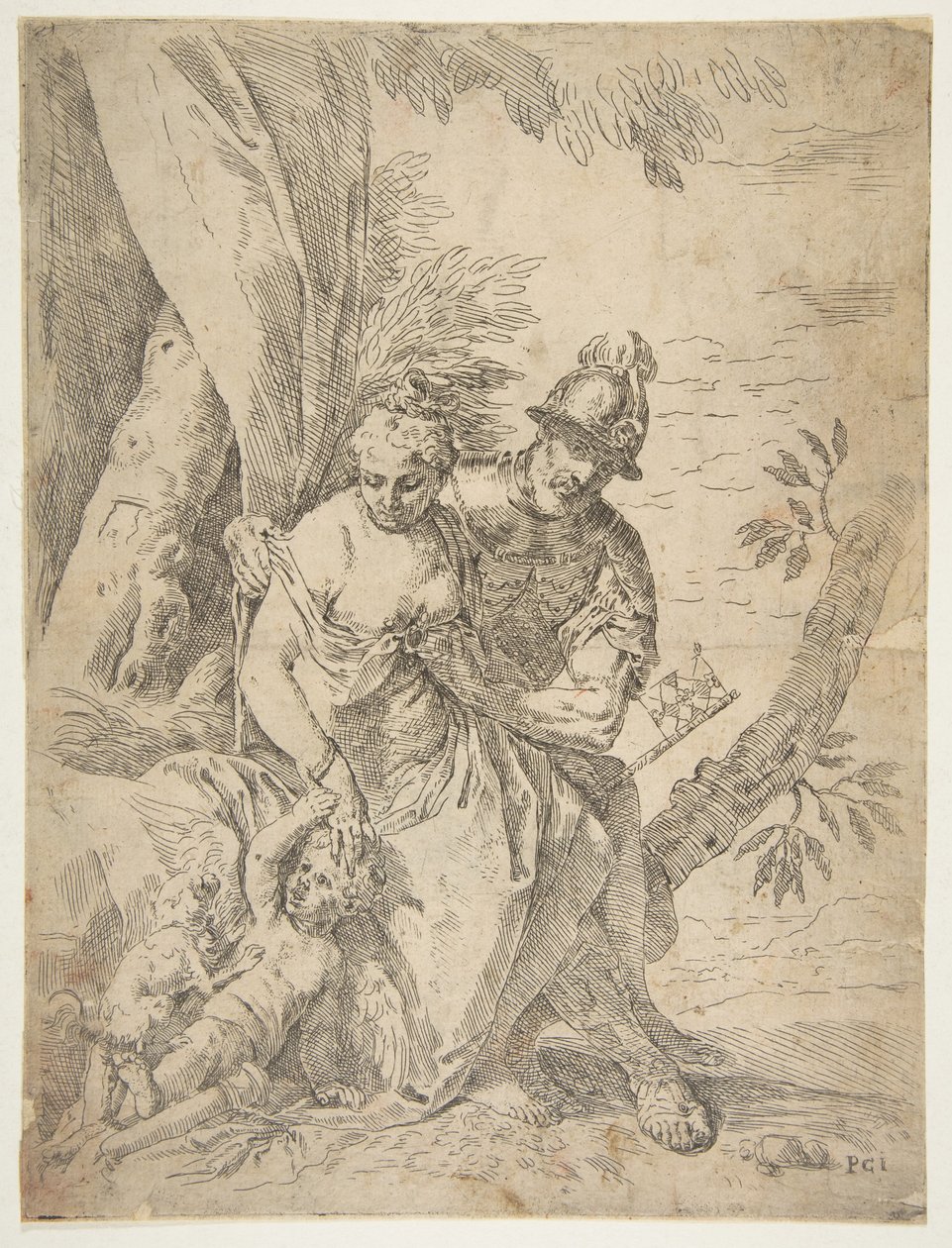Mars, Venus ja Cupid, noin 1637-1639. tekijältä Simone Cantarini