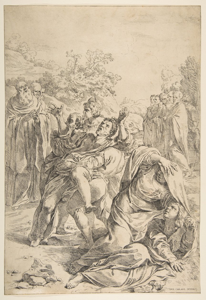 Pyhä Benedictus karkottaa demonia, n. 1637-1639. tekijältä Simone Cantarini