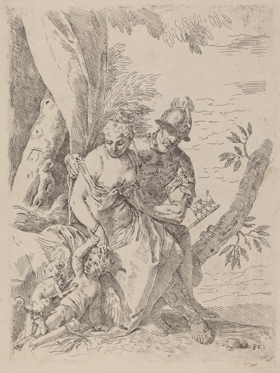 Mars, Venus ja Cupid tekijältä Simone Cantarini after Veronese