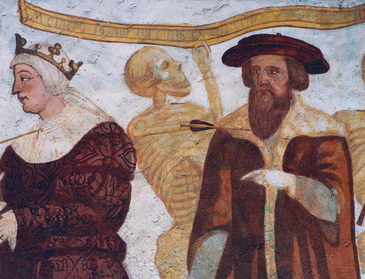 Death with the Duke, yksityiskohta Kuoleman tanssista tekijältä Simone II Baschenis