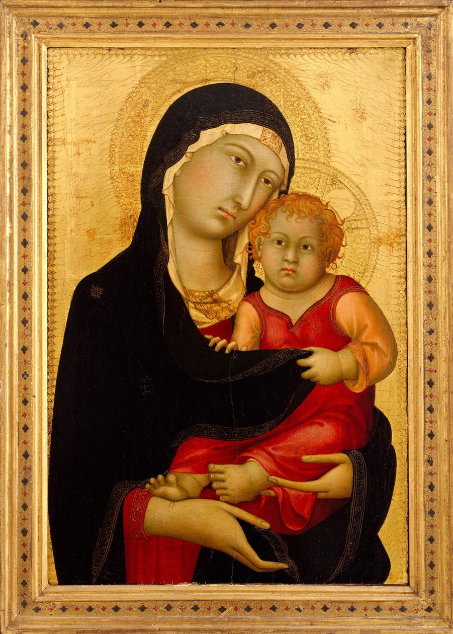 Madonna ja lapsi, n. 1326 (tempera puulla, kultainen maa) tekijältä Simone Martini
