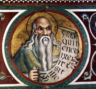 Maesta: Isaac, yksityiskohta kehyksestä tekijältä Simone Martini