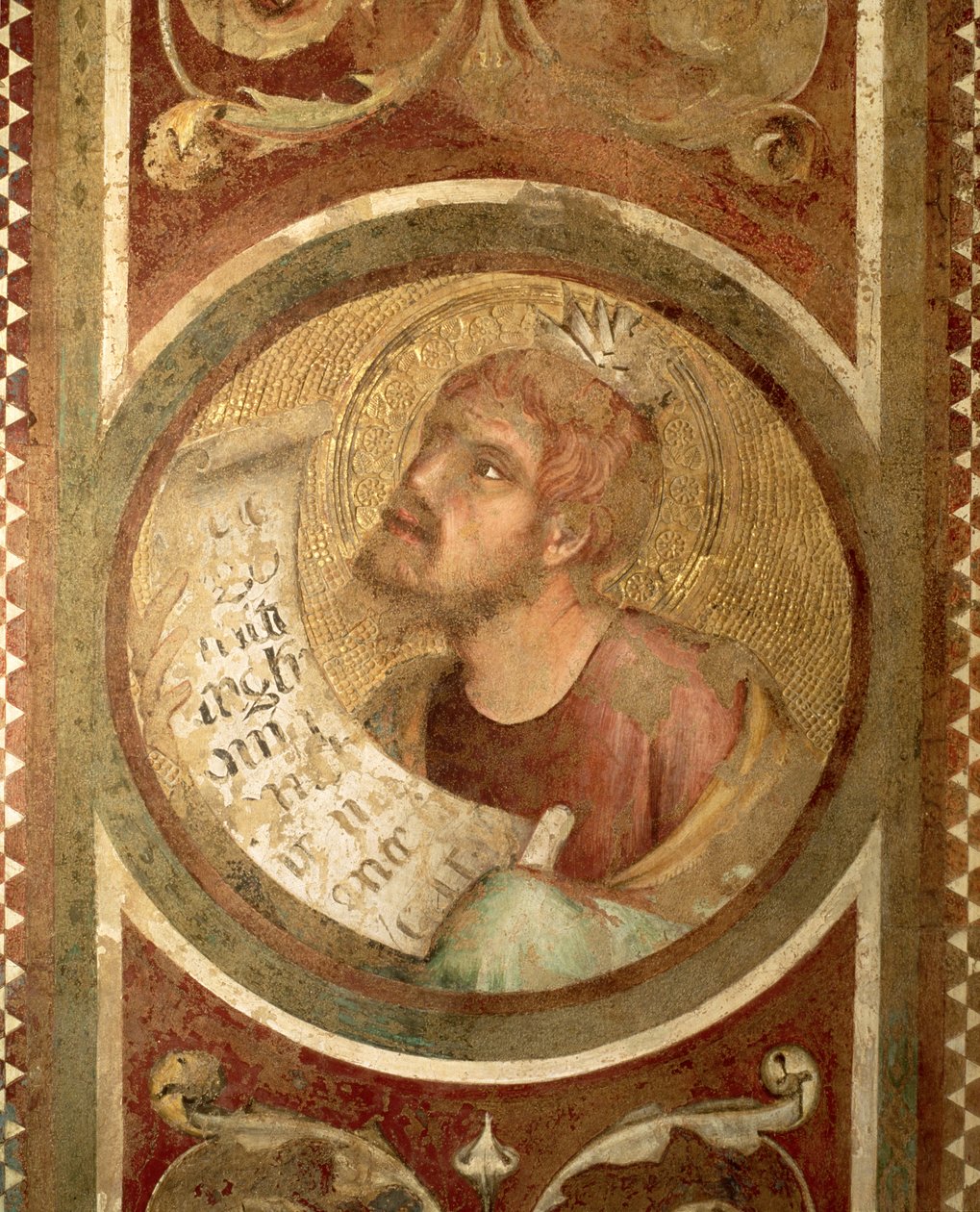 Maesta: Malachi, yksityiskohta kehyksestä tekijältä Simone Martini