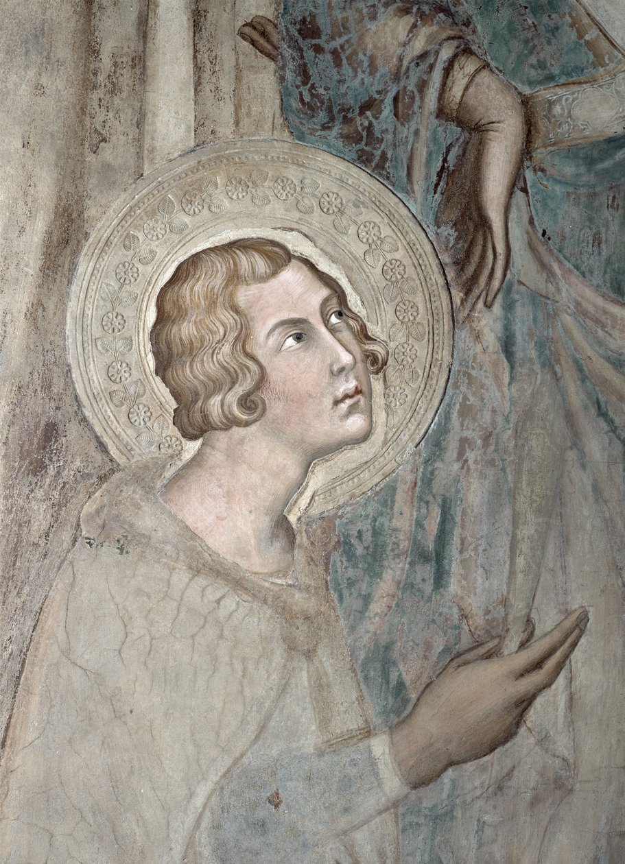 Maesta: Pyhä Ansanus, 1315 (yksityiskohta kuvasta 51591). tekijältä Simone Martini