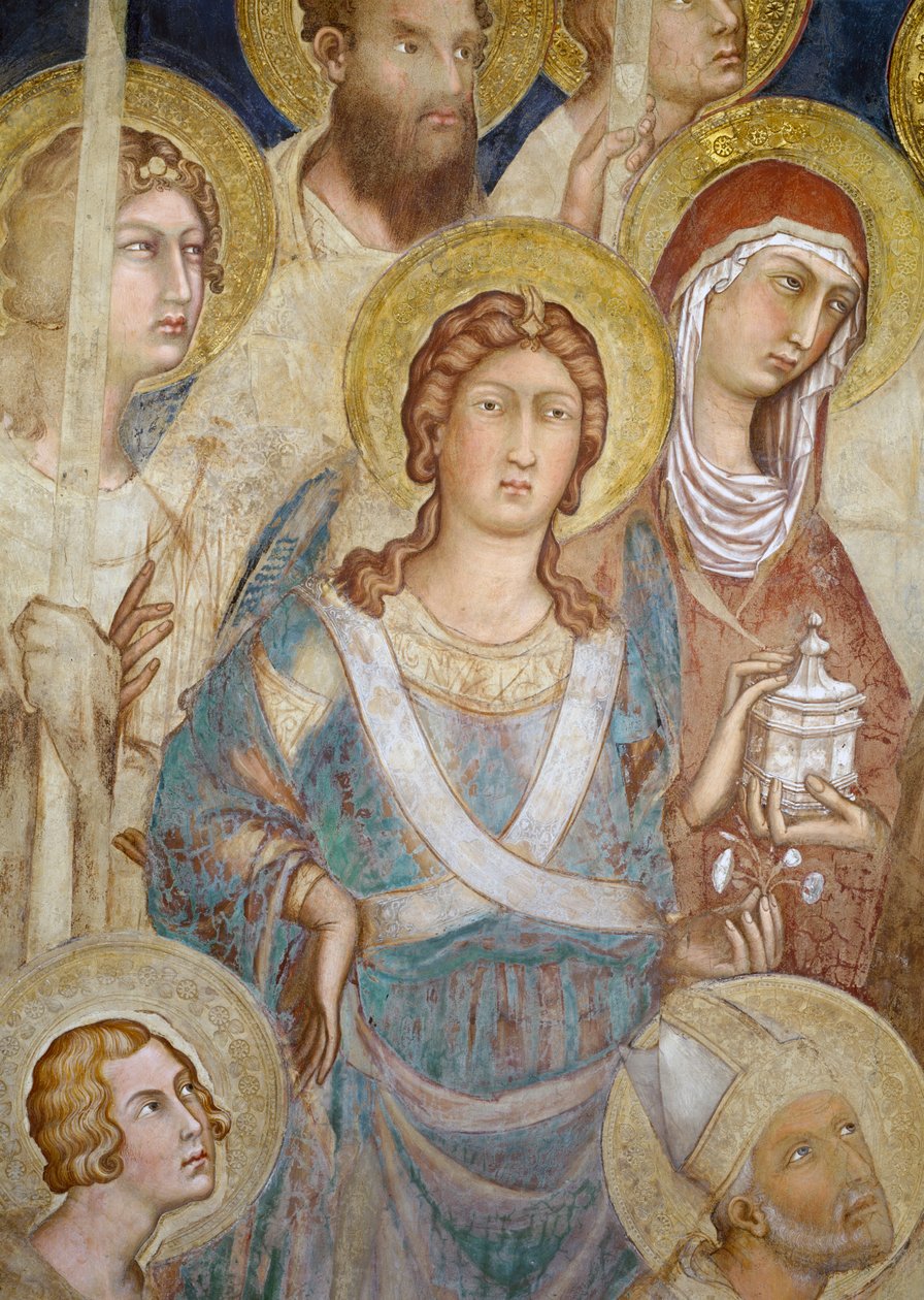 Maesta, Pyhän Mikaelin yksityiskohta, fresko vuodelta 1315. tekijältä Simone Martini
