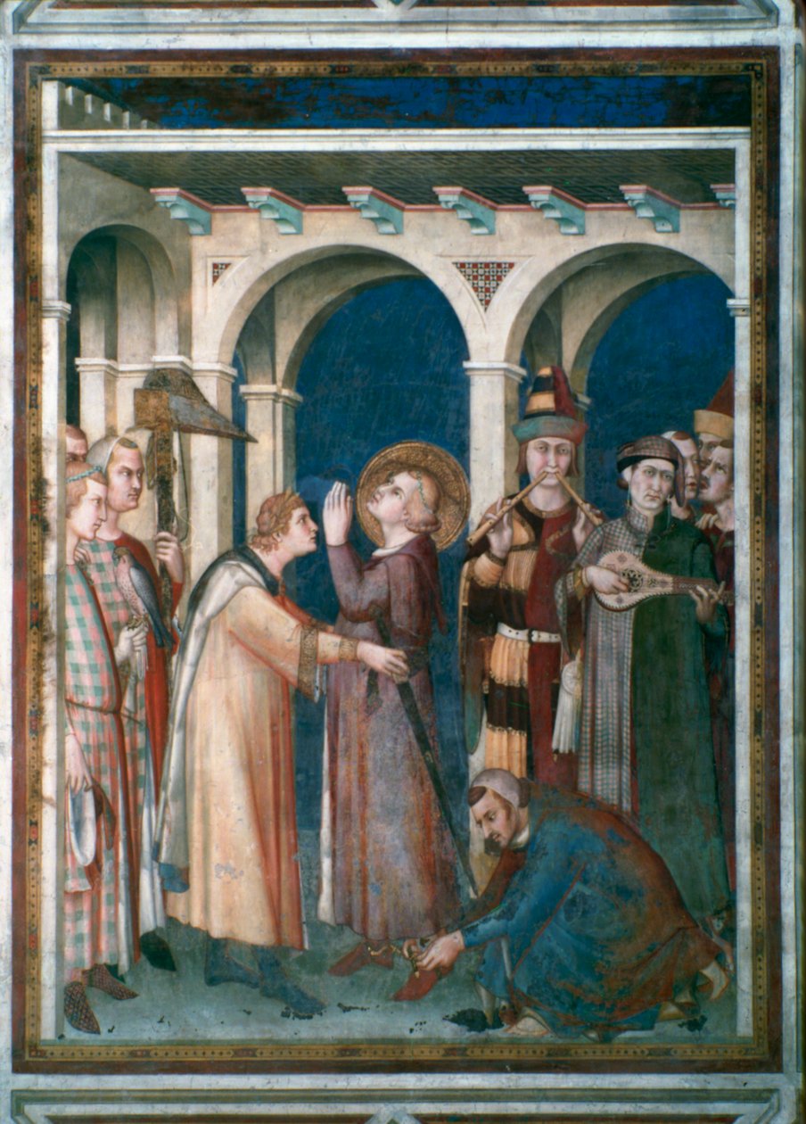 Pyhä Martinus vihittiin ritariksi 1312-1317. tekijältä Simone Martini