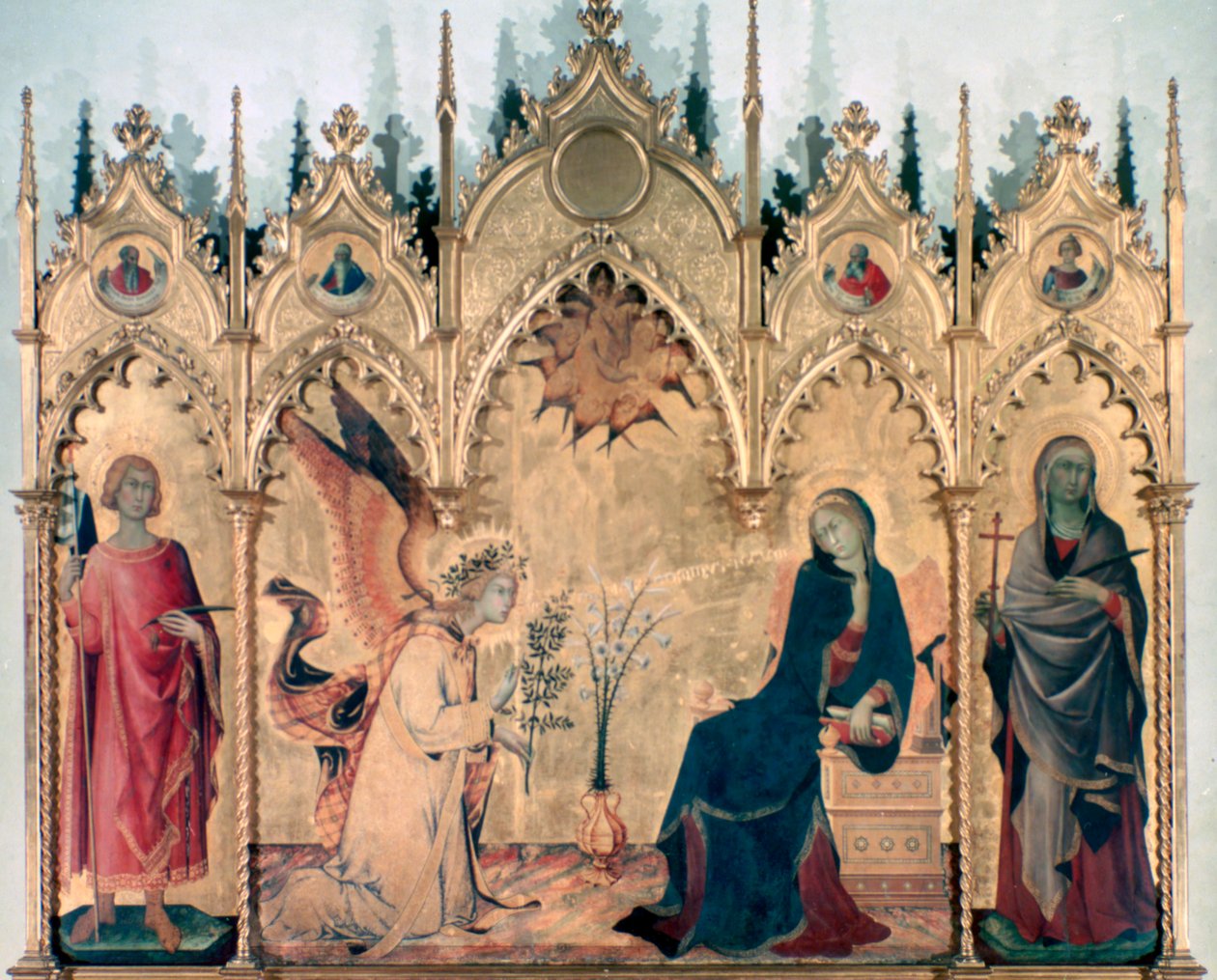 Ilmoitus ja kaksi pyhää, 1333 tekijältä Simone Martini