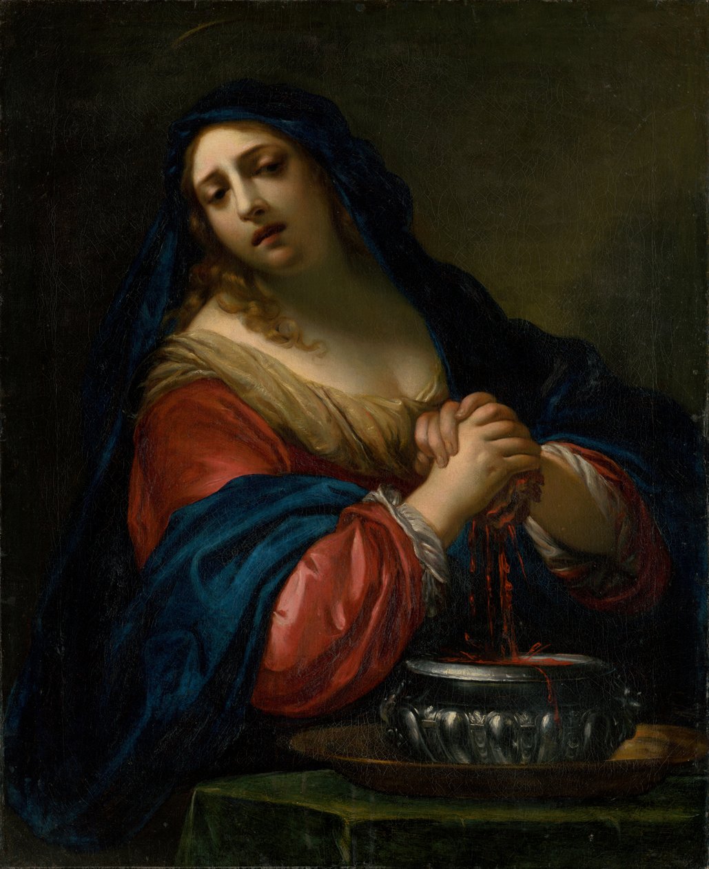 Pyhä Praxedis, n. 1650 tekijältä Simone Pignoni