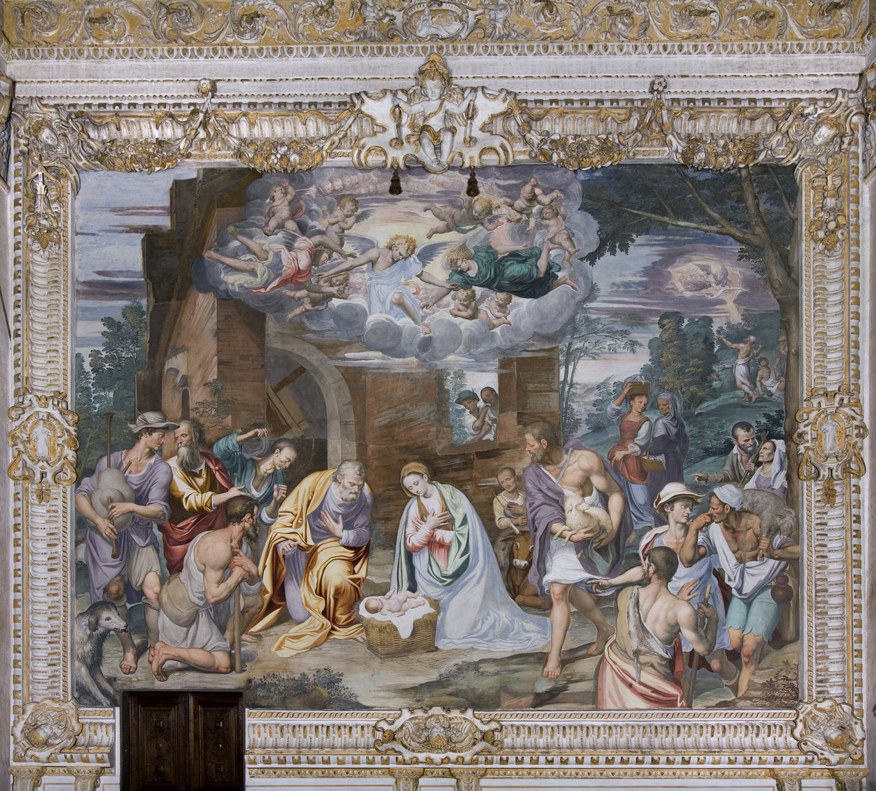Paimenten palvonta, 1578-82 tekijältä Simone Veneziano Peterzano