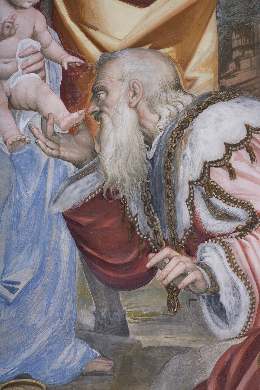 The Adoration of the Magi, Presbitery, 1578-82 (yksityiskohta numerosta 3497103) tekijältä Simone Veneziano Peterzano