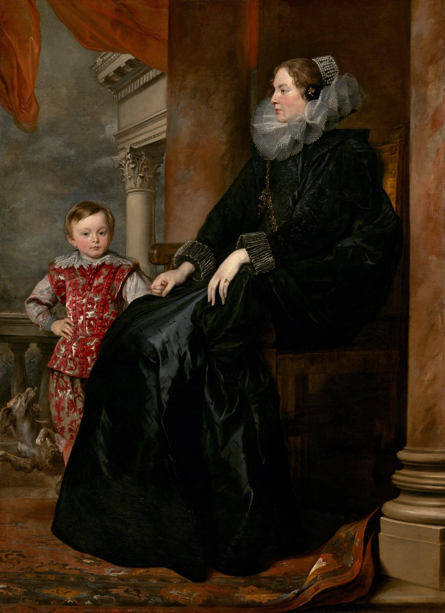 Genovalainen aatelisnainen ja hänen poikansa tekijältä Sir Anthony van Dyck