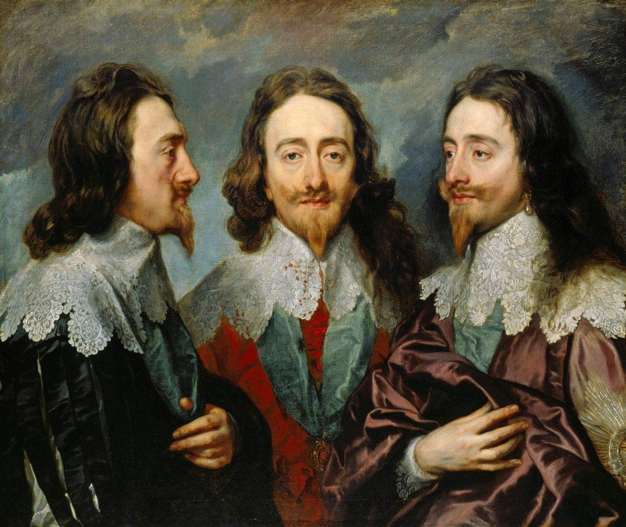 Charles I, Englannin kuningas 1600-1649, elokuvasta Three Angles The Triple Portrait, 1636. tekijältä Sir Anthony van Dyck