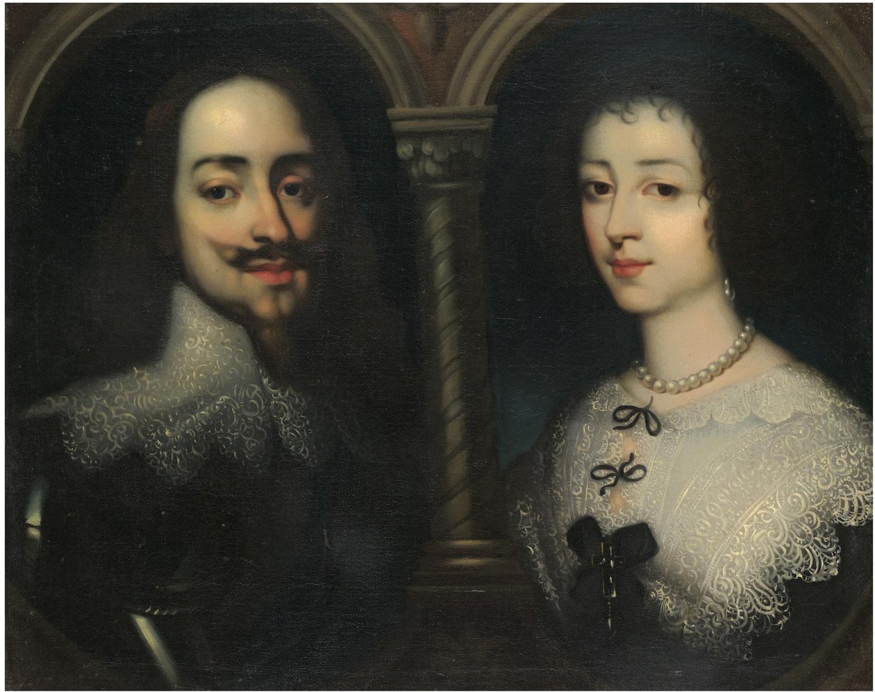 Kaksoismuotokuva kuningas Kaarle I:stä ja kuningatar Henrietta Mariasta tekijältä Sir Anthony van, Dyck
