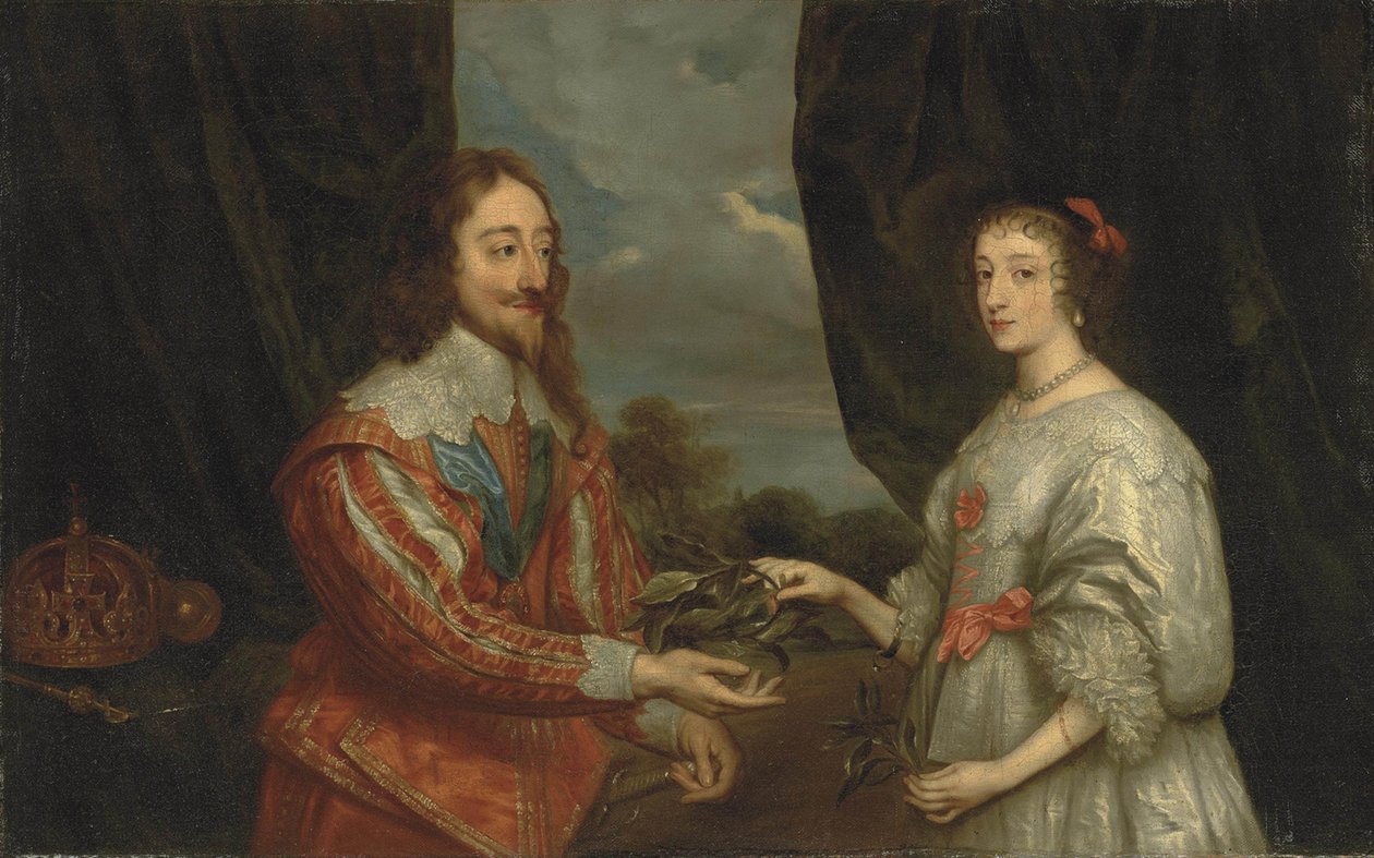 Kaksoismuotokuva kuningas Kaarle I:stä ja kuningatar Henrietta Mariasta tekijältä Sir Anthony van, Dyck