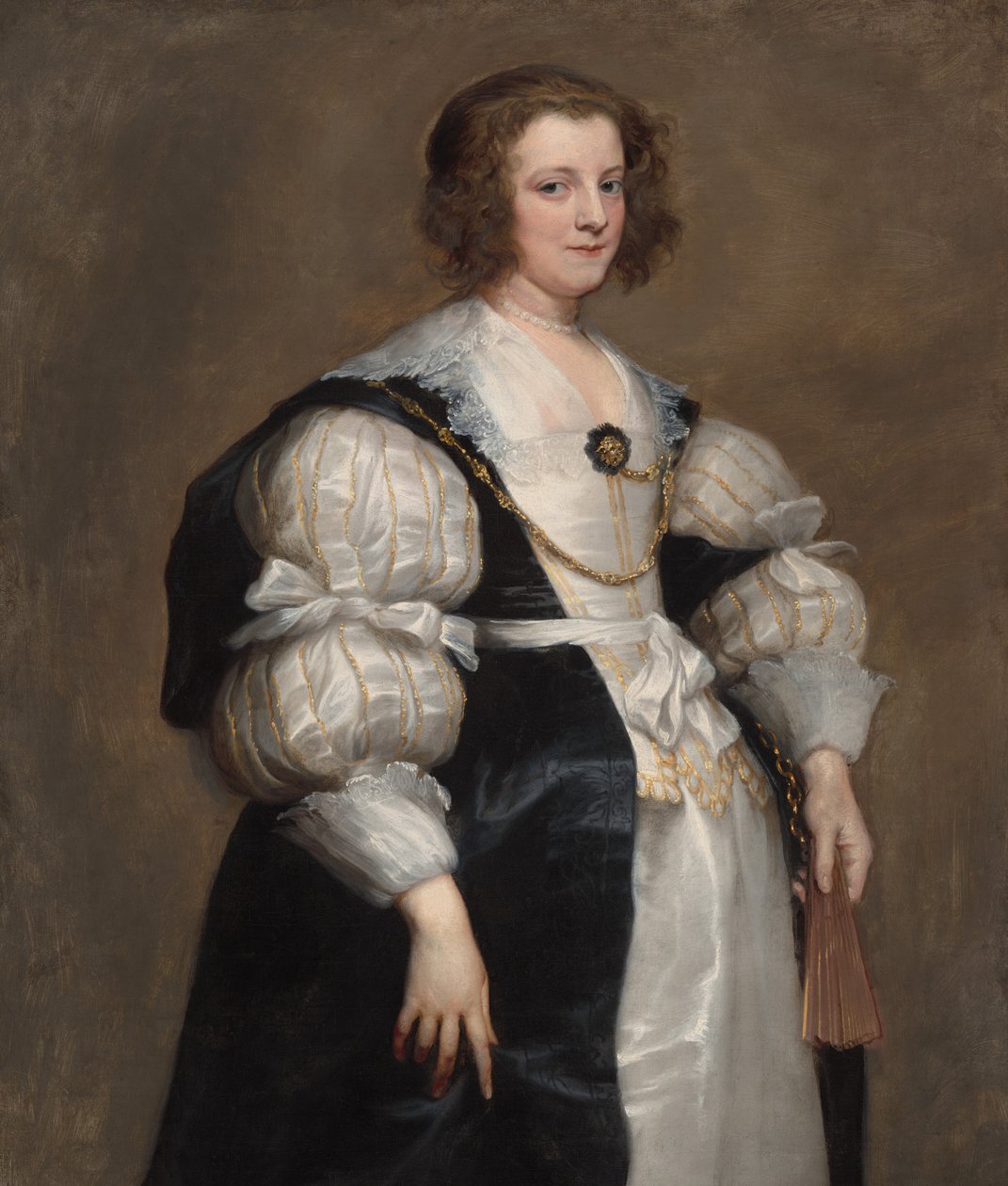 Nainen tuulettimen kanssa tekijältä Sir Anthony van Dyck