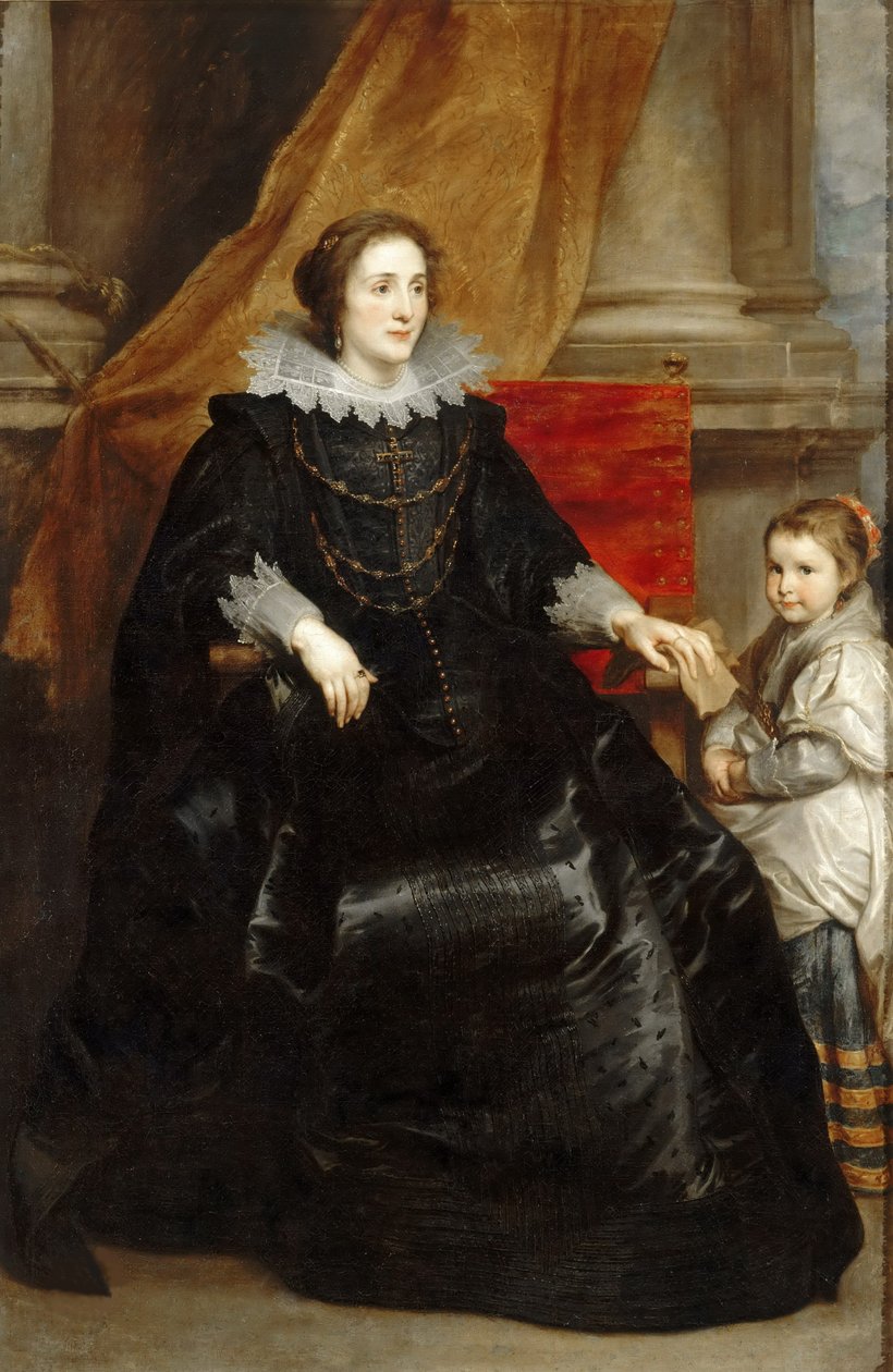 Muotokuva arvostetusta naisesta tyttärensä kanssa, n. 1632. tekijältä Sir Anthony van Dyck