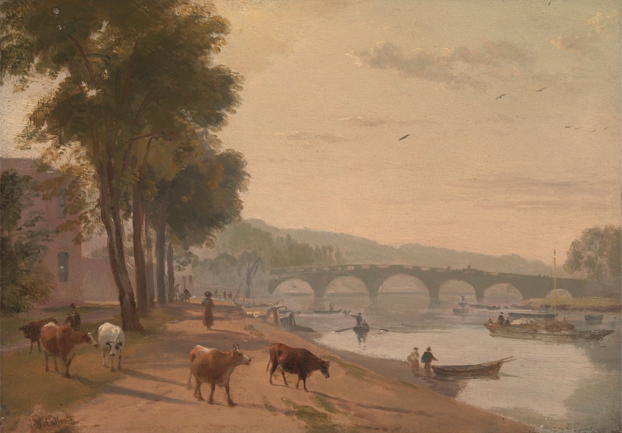 Näkymä Richmond Bridgelle, Thamesilla tekijältä Sir Augustus Wall Callcott