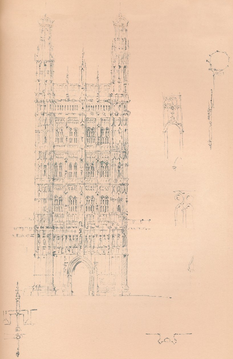 "Victoria Tower, Westminster", c1837 1904 tekijältä Sir Charles Barry